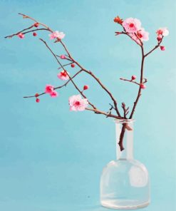 Cherry Blossom In Glass Vase Paint By Numbers