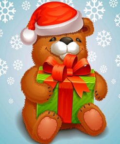 Christmas Teddy Bear Paint By Numbers