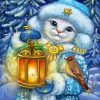 Christmas White Cat Paint By Numbers