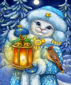 Christmas White Cat Paint By Numbers