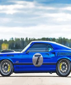 Classic Ford Mustang Blue Car Paint By Numbers