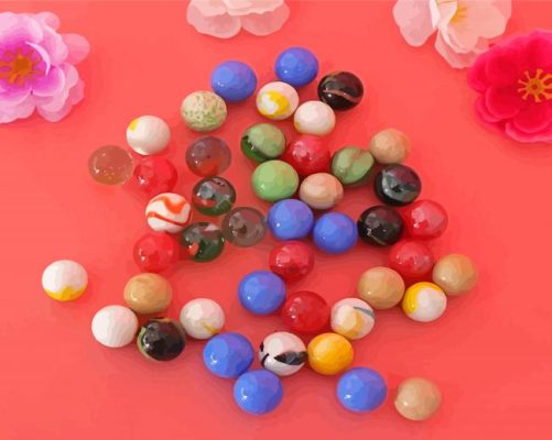 Colorful Glass Marble Balls Paint By Numbers