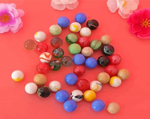 Colorful Glass Marble Balls Paint By Numbers