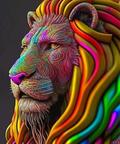 Colorful Lion Paint By Numbers