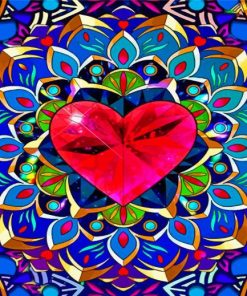 Cool Sacred Heart Mandala Paint By Numbers