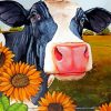 Cute Sunflower Cow Paint By Numbers