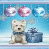 Cute White Westie Christmas Paint By Numbers