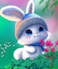 Cute White Bunny Paint By Numbers