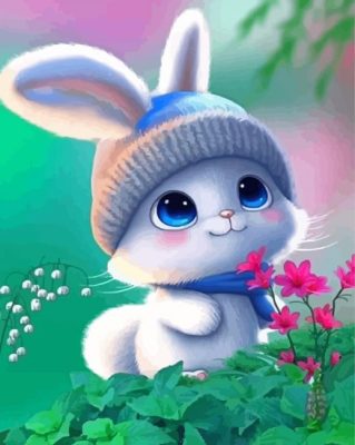 Cute White Bunny Paint By Numbers