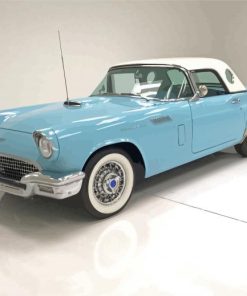 Cyan 1957 Thunderbird Paint By Numbers