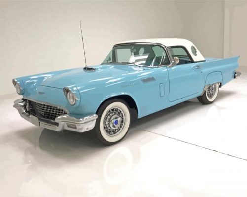 Cyan 1957 Thunderbird Paint By Numbers