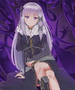 Emilia Re Zero Anime Character Paint By Numbers