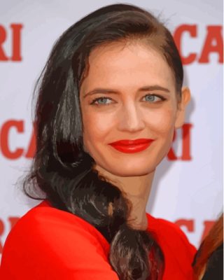 Eva Green In Red Paint By Numbers