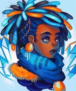 Girl With Blue Dreads Paint By Numbers