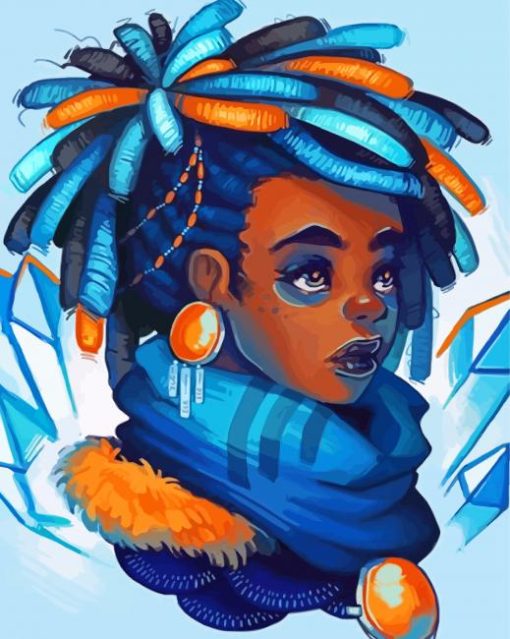 Girl With Blue Dreads Paint By Numbers