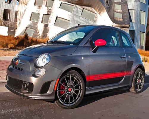 Grey Fiat Abarth Paint By Numbers