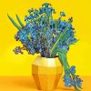 Irises Bouquet In Yellow Vase Paint By Numbers