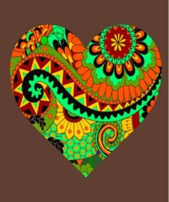 Mandala Abstract Heart Paint By Numbers