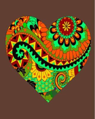 Mandala Abstract Heart Paint By Numbers