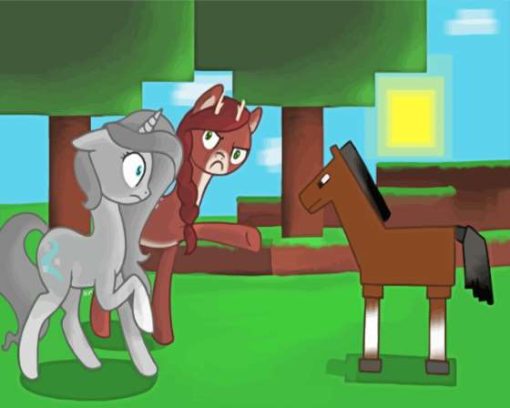 Minecraft Horses Paint By Numbers