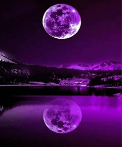 Purple Moon Water Reflection Paint By Numbers