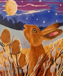 Rabbit Looking At The Moon Paint By Numbers