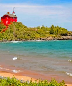 Red Cabin Marquette Paint By Numbers