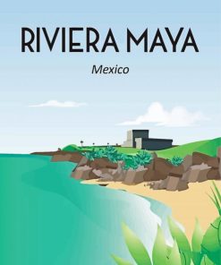 Riviera Maya Mexico Poster Paint By Numbers