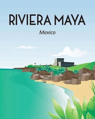 Riviera Maya Mexico Poster Paint By Numbers