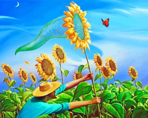 Sunflowers And Butterfly Vladimir Kush 6 Paint By Numbers