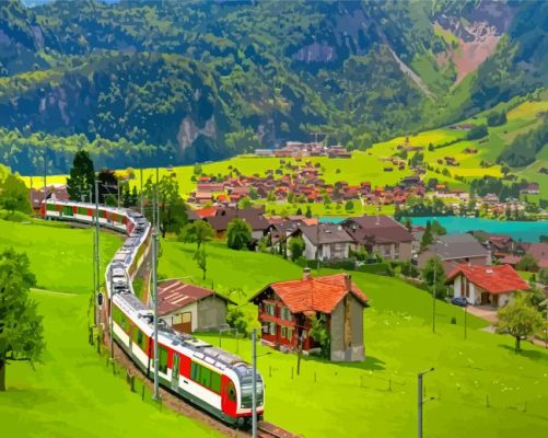 Swiss Train Paint By Numbers