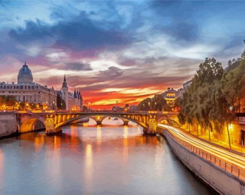 The Seine River In Paris Paint By Numbers