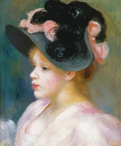 Vintage Lady With Black Hat Paint By Numbers