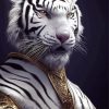 White Warrior Tiger Paint By Numbers