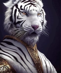 White Warrior Tiger Paint By Numbers