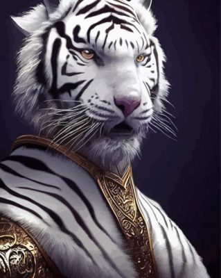 White Warrior Tiger Paint By Numbers