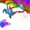 Abstract Colorful Girl Climbing Mountain Paint By Numbers