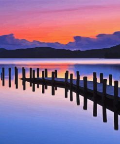 Beautiful Sunset In Coniston Water Paint By Numbers