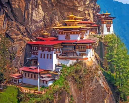 Bhutan Paro Taktsang Paint By Numbers