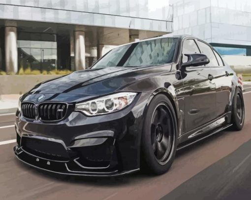 Black BMW M3 F80 Paint By Numbers