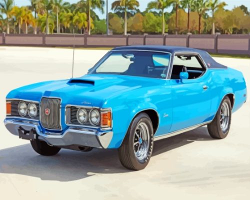 Blue 1972 Cougar Car Paint By Numbers