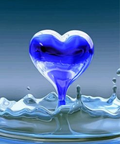 Blue Heart Art Paint By Numbers