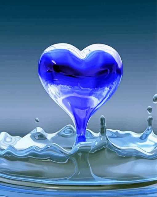 Blue Heart Art Paint By Numbers