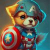 Captain America Puppy Paint By Numbers