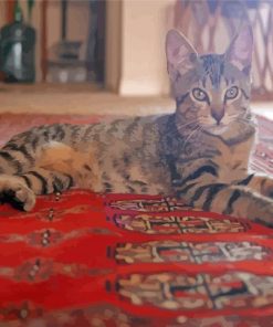 Cat On Persian Rug Paint By Numbers