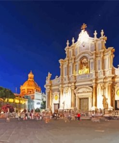 Cathedral Of Sant Agata In Catania Sicily Paint By Numbers