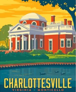 Charlottesville Monticello Virginia Poster Paint By Numbers