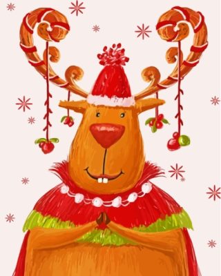 Christmas Elk Animal Paint By Numbers