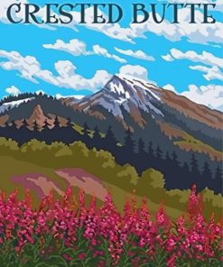 Crested Butte Colorado Poster Paint By Numbers