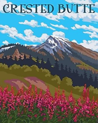 Crested Butte Colorado Poster Paint By Numbers